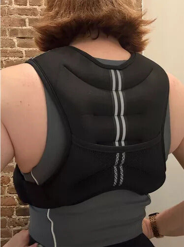 12 lb Adjustable Weighted Vest with Reflective Strips – Iron Sand Weight Vest for Training and Fitness Workouts