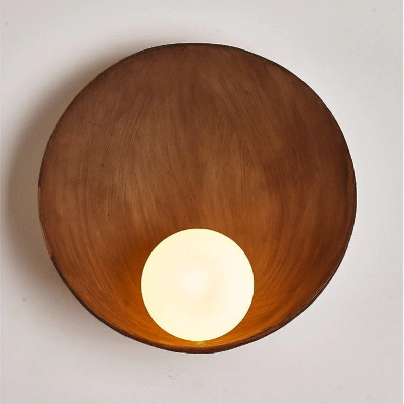 Quintessa Modern Minimalist Round Resin and Iron Wall Sconce for Vanity Lighting