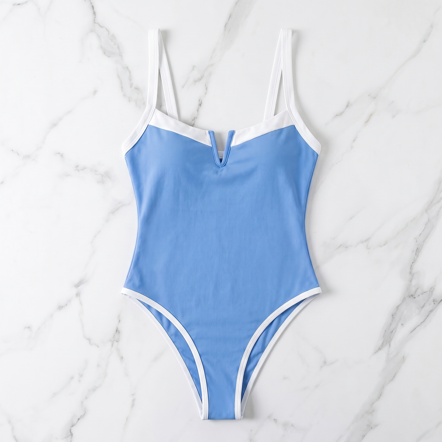 Blue Contrast Underwire One-Piece Swimsuit - image 5