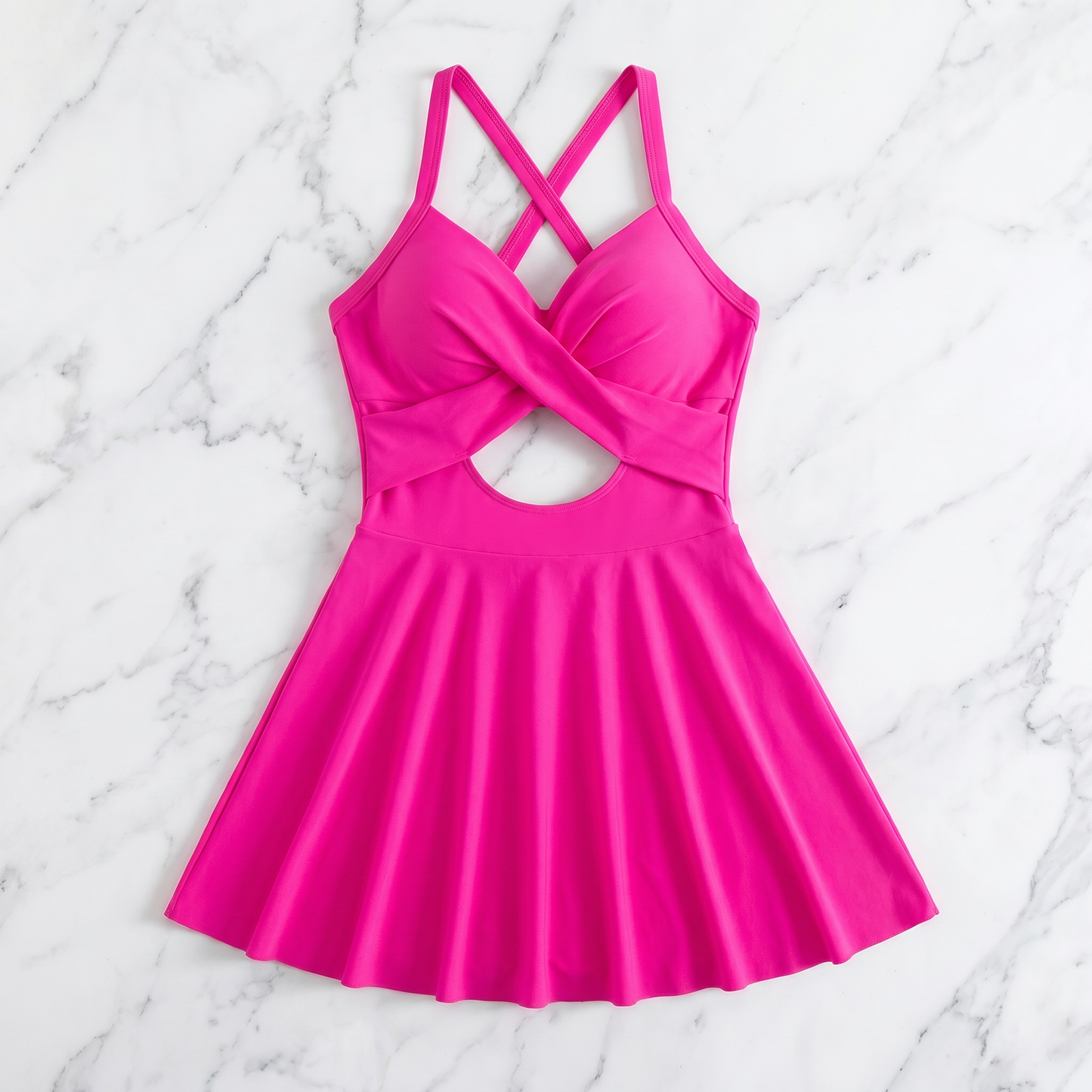 Cutout V-Neck Swimdress