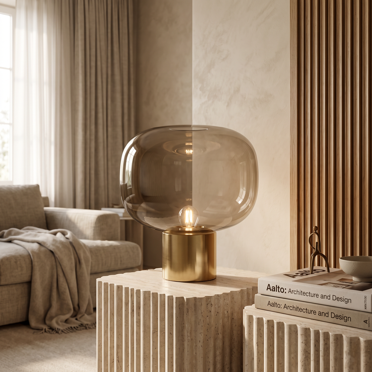 Vercelli Modern Aluminum Glass Table Lamp with Warm E27 Glow for Bedroom