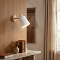 Estellune Macaron Barrel Shade Wood Accent Wall Sconce for Bedside Reading