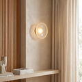 Solveine Minimalist Clear Resin Disc LED Wall Sconce for Hallway Accent Lighting