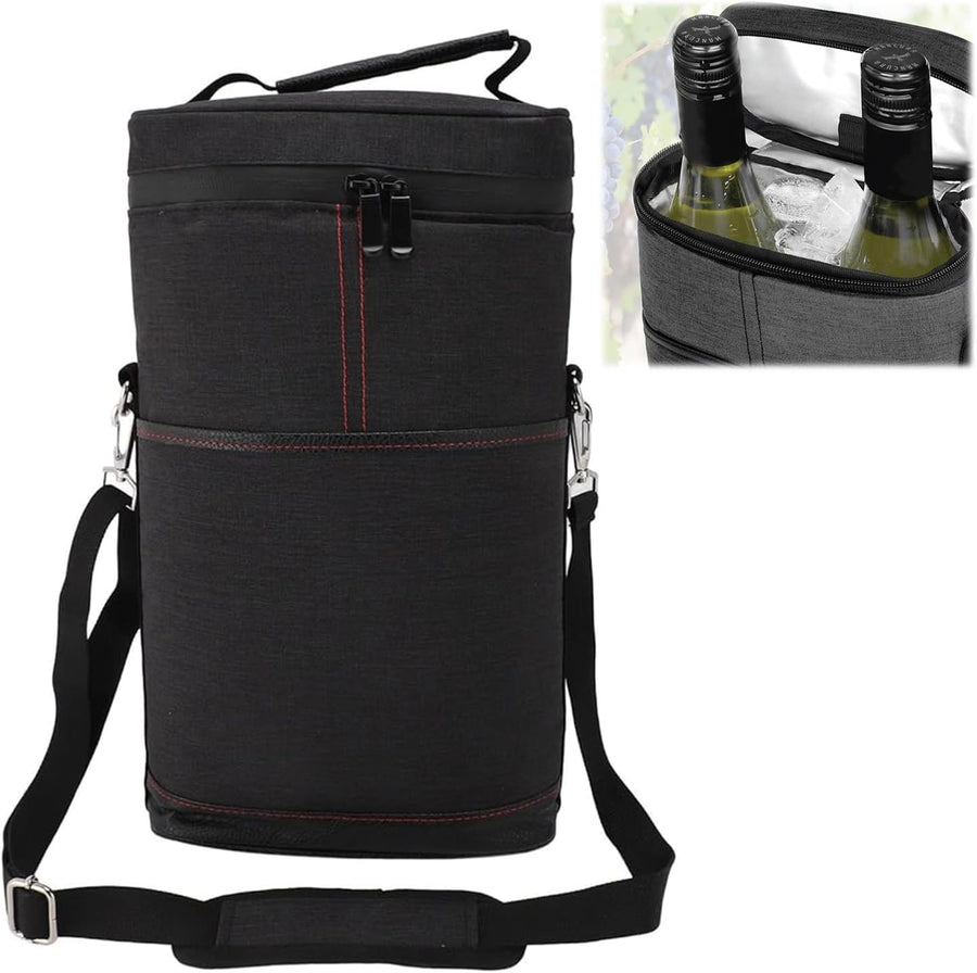Insulated 2-Bottle Wine Cooler Bag