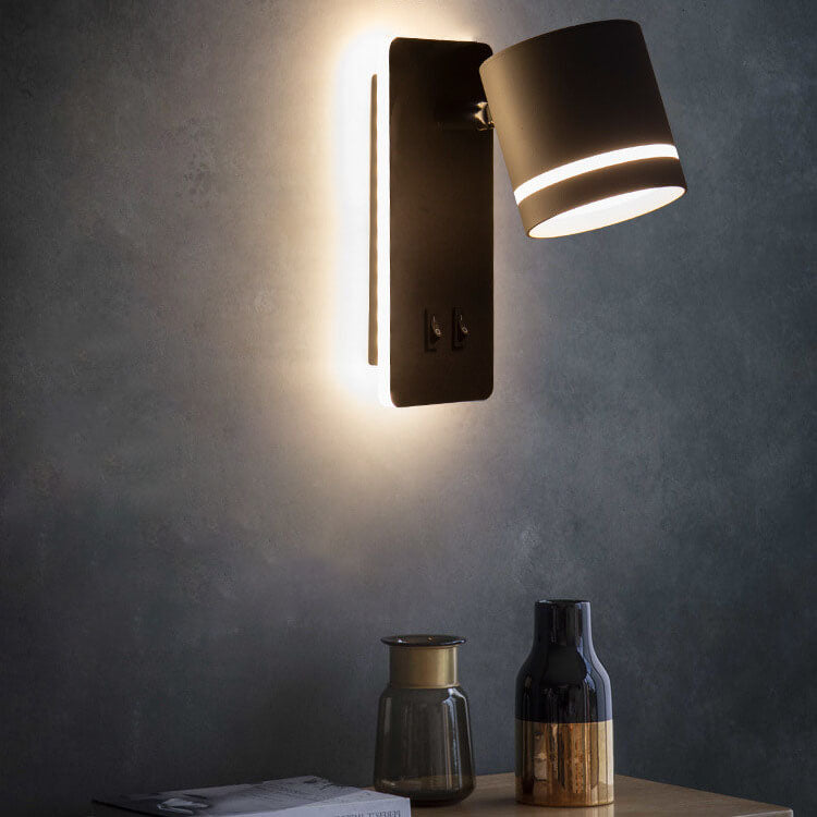 Wrenna Nordic Iron Square LED Wall Sconce Rotatable Spotlight for Bedside Reading