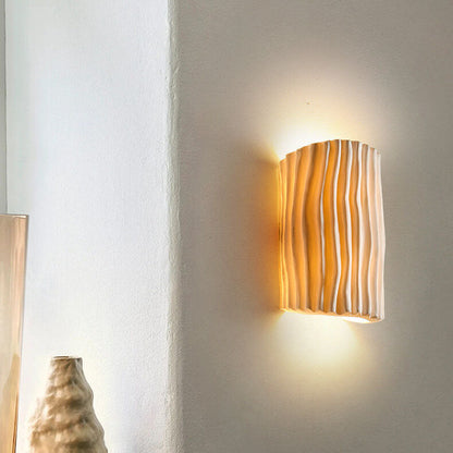 Harloway Contemporary Striped Resin Half-Cylinder Two-Light Wall Sconce for Living Room