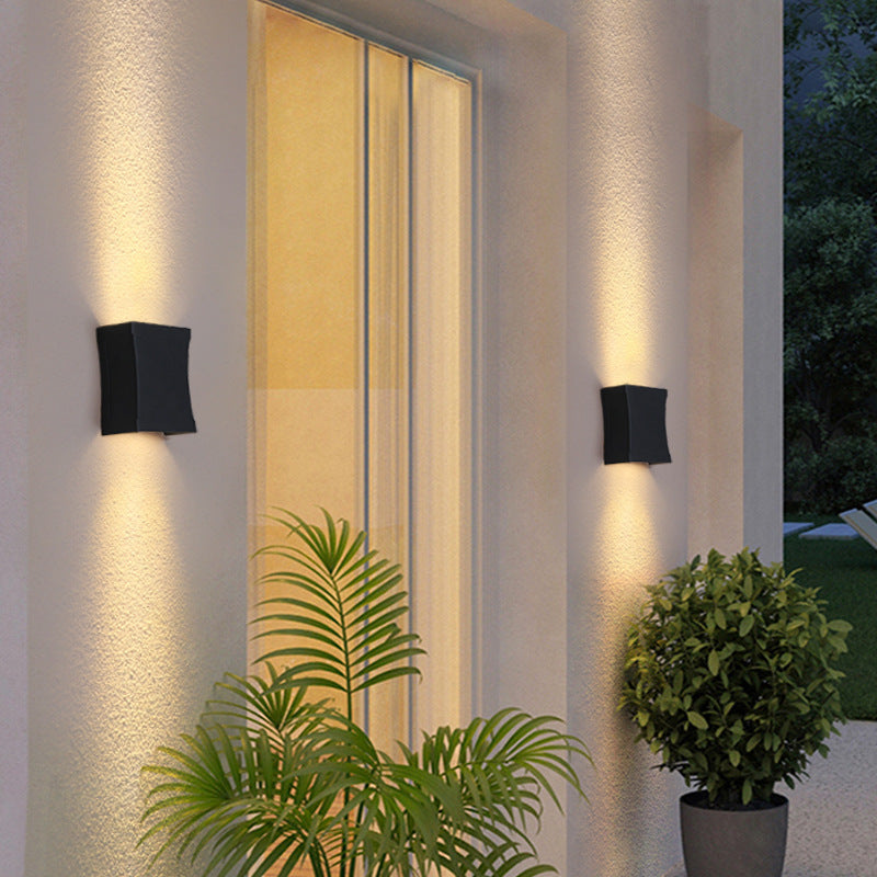Tempesta Weatherproof Black Metal Column LED Outdoor Wall Light for Patio and Fence