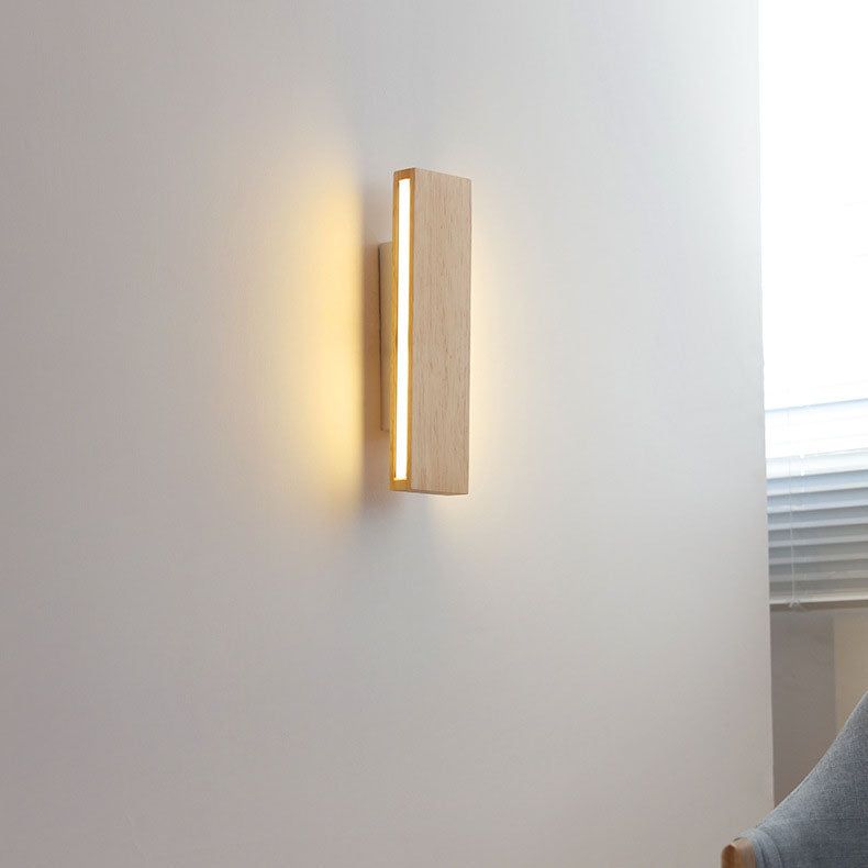 Ravenelle Contemporary Rotatable Solid Wood LED Wall Sconce for Stairwell and Hallway