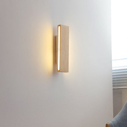 Ravenelle Contemporary Rotatable Solid Wood LED Wall Sconce for Stairwell and Hallway