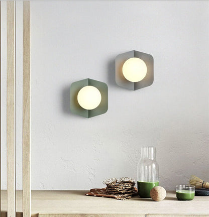Ellsworth Nordic Iron Globe Glass Wall Sconce for Bedside and Stairwell Lighting