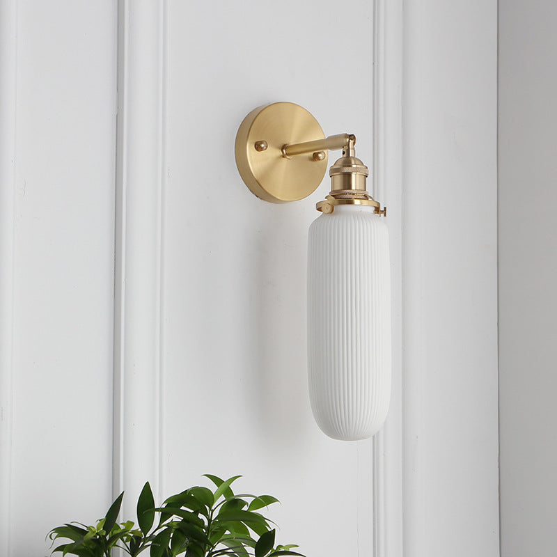 Serandelle Japanese Brass Lucite Wall Sconce for Hallway Ambient Glow