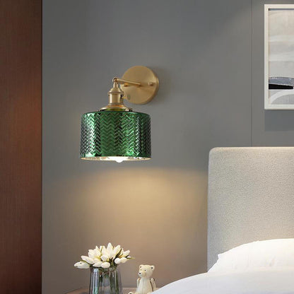 Verrocchio Nordic Brass Cylinder Wall Sconce for Headboard and Hallway Lighting