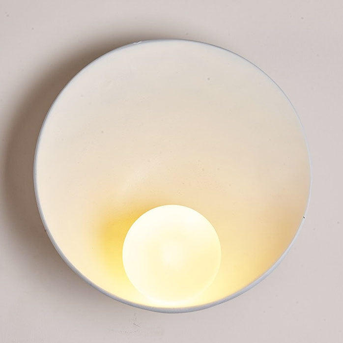 Quintessa Modern Minimalist Round Resin and Iron Wall Sconce for Vanity Lighting