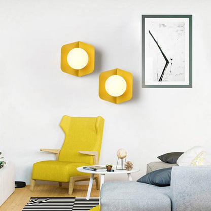 Ellsworth Nordic Iron Globe Glass Wall Sconce for Bedside and Stairwell Lighting