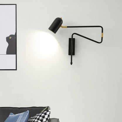 Noemie Nordic Iron Swing Arm Wall Sconce with Long Pole Reach