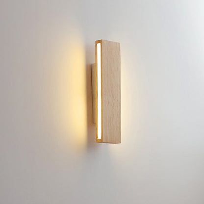 Ravenelle Contemporary Rotatable Solid Wood LED Wall Sconce for Stairwell and Hallway