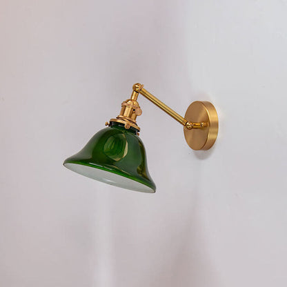 Anouvelle Traditional Brass Round Glass Wall Sconce for Bedroom and Hallway