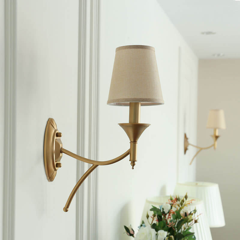Calanthea European Iron Fabric Mushroom Wall Sconce for Bedside and Study Reading