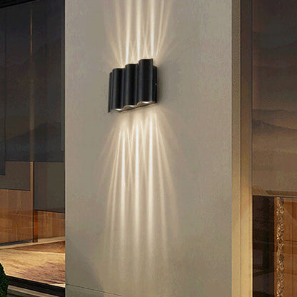 Ravielle Weatherproof Wave Aluminum LED Outdoor Wall Light for Patio and Entryway