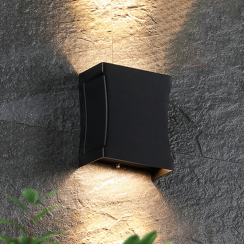 Tempesta Weatherproof Black Metal Column LED Outdoor Wall Light for Patio and Fence
