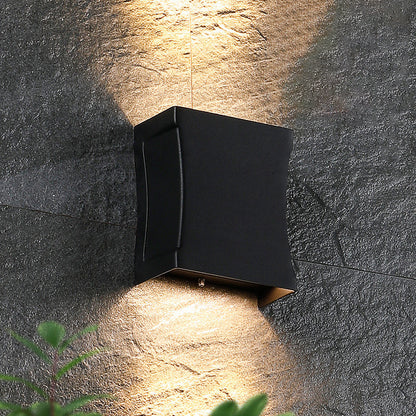 Tempesta Weatherproof Black Metal Column LED Outdoor Wall Light for Patio and Fence