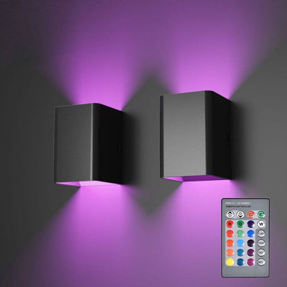 Umbrienne Modern Aluminum LED Wall Sconce with RGB Color-Changing Glow