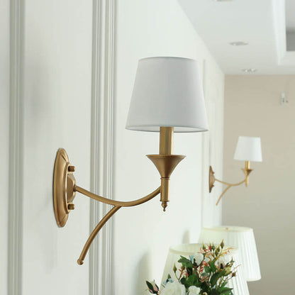 Calanthea European Iron Fabric Mushroom Wall Sconce for Bedside and Study Reading