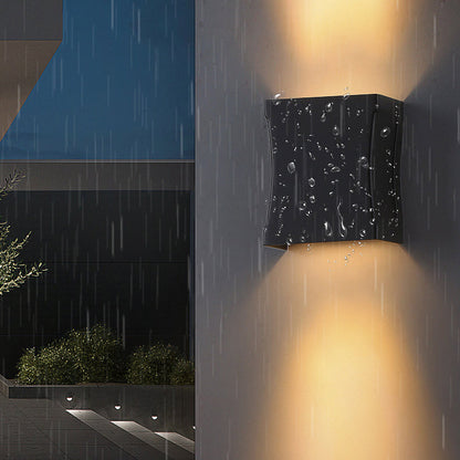 Tempesta Weatherproof Black Metal Column LED Outdoor Wall Light for Patio and Fence