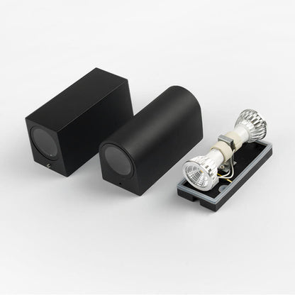 Palladine Minimalist Black Aluminum Cylinder Wall Light Waterproof for Outdoor Patio
