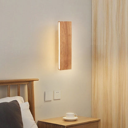 Ravenelle Contemporary Rotatable Solid Wood LED Wall Sconce for Stairwell and Hallway