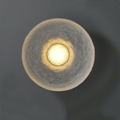 Solveine Minimalist Clear Resin Disc LED Wall Sconce for Hallway Accent Lighting