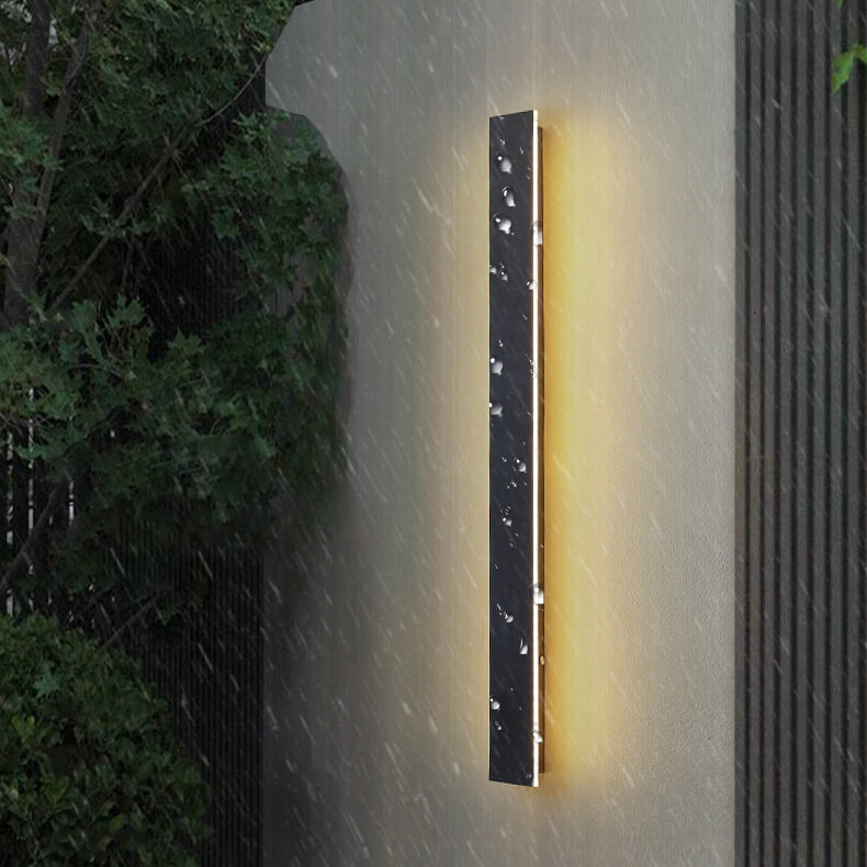 Maelis Retro Black Acrylic Strip LED Wall Sconce Weatherproof for Outdoor Walls