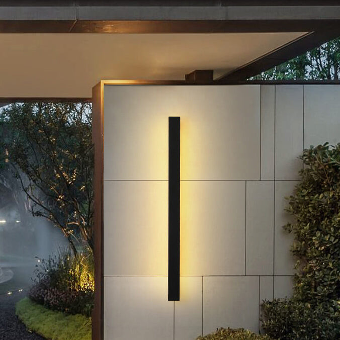Maelis Retro Black Acrylic Strip LED Wall Sconce Weatherproof for Outdoor Walls