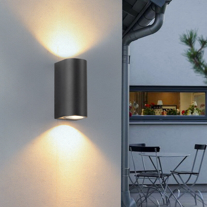 Palladine Minimalist Black Aluminum Cylinder Wall Light Waterproof for Outdoor Patio