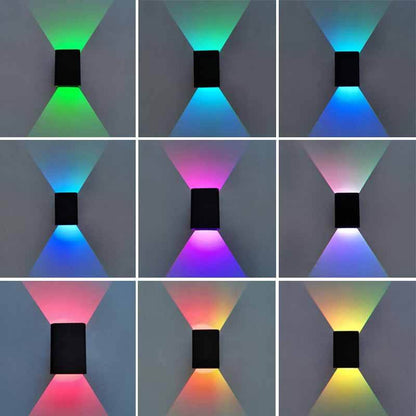 Umbrienne Modern Aluminum LED Wall Sconce with RGB Color-Changing Glow