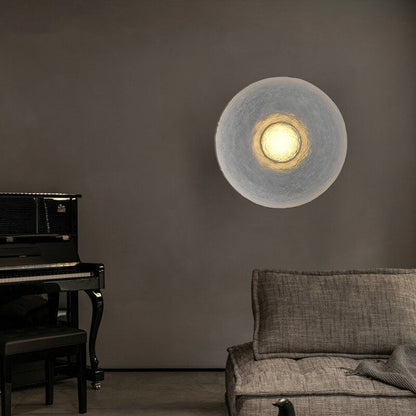 Solveine Minimalist Clear Resin Disc LED Wall Sconce for Hallway Accent Lighting