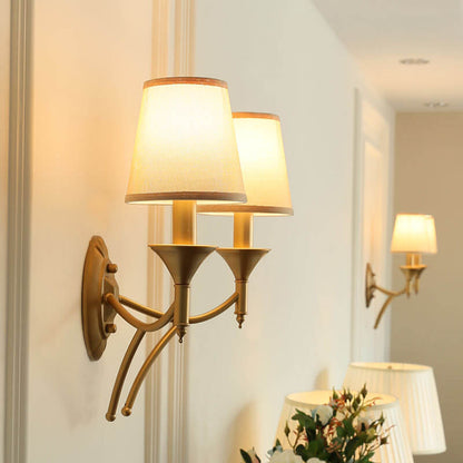 Calanthea European Iron Fabric Mushroom Wall Sconce for Bedside and Study Reading