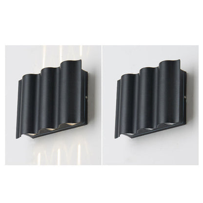 Ravielle Weatherproof Wave Aluminum LED Outdoor Wall Light for Patio and Entryway