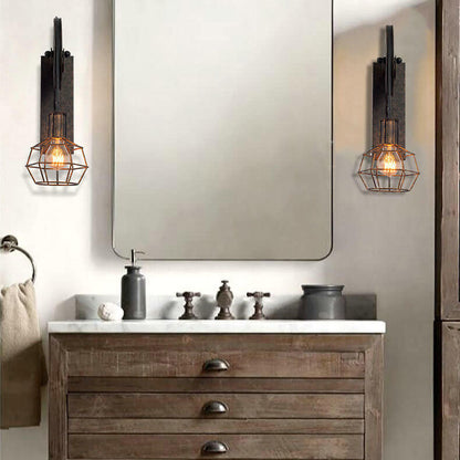 Novarielle Vintage Iron and Wood Pulley Wall Sconce for Rustic Hallway Lighting