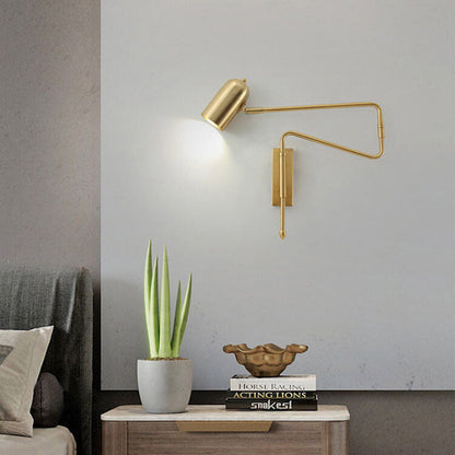 Noemie Nordic Iron Swing Arm Wall Sconce with Long Pole Reach