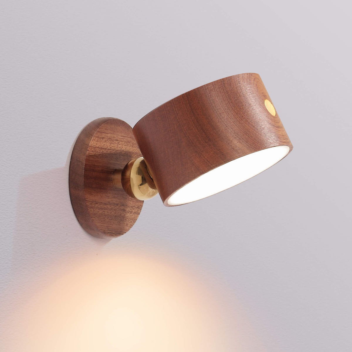 Sylvaine Modern Wood USB Rechargeable Magnetic LED Night Light Wall Sconce