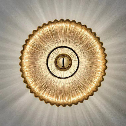 Tourmaline Nordic Vintage Striped Glass Round Wall Sconce for Living Room Accent Lighting