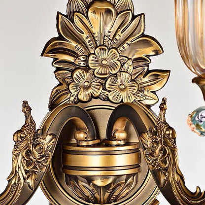 Thessaly European Resin Glass Flower Wall Sconce for Living Room and Bedroom