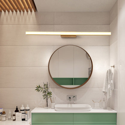 Iridelle Minimalist Wood LED Vanity Strip Light with Dimmable Warm and White Glow