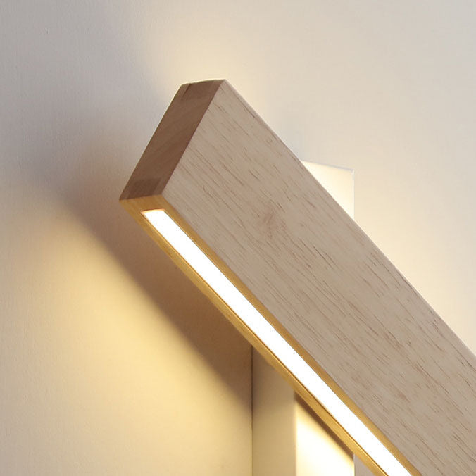 Ravenelle Contemporary Rotatable Solid Wood LED Wall Sconce for Stairwell and Hallway