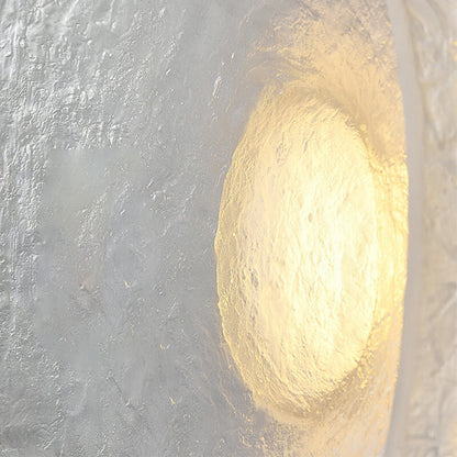 Solveine Minimalist Clear Resin Disc LED Wall Sconce for Hallway Accent Lighting