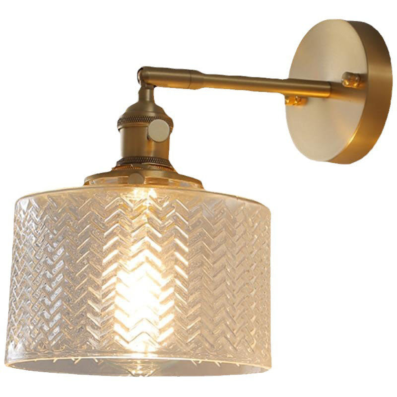 Verrocchio Nordic Brass Cylinder Wall Sconce for Headboard and Hallway Lighting