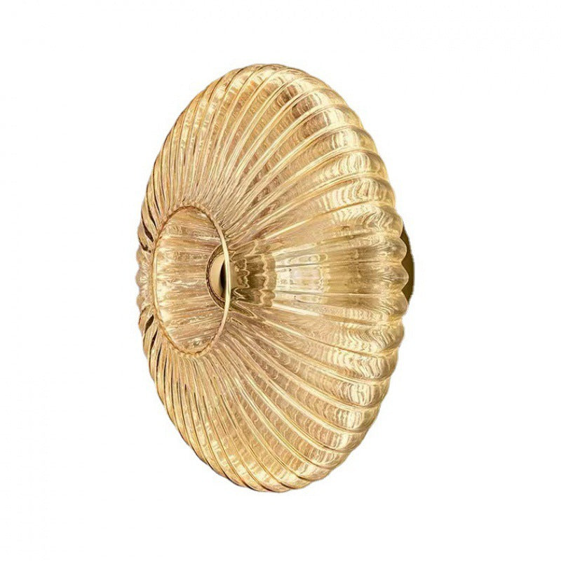 Tourmaline Nordic Vintage Striped Glass Round Wall Sconce for Living Room Accent Lighting