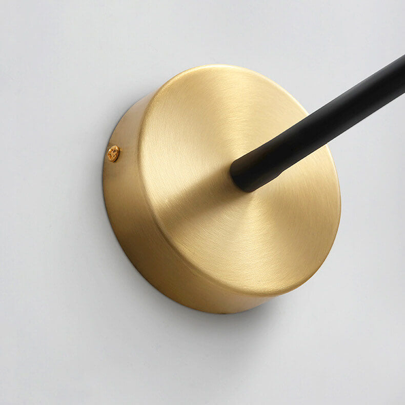 Quenelle Modern Copper Black LED Wall Sconce for Bedside Reading