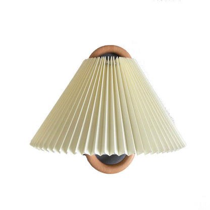 Halcyra Modern Beechwood Fabric Shade Wall Sconce for Hallway and Stairwell Lighting